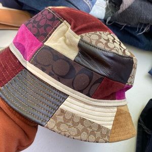 Coach Leather & Patchwork Vintage Crush Hat